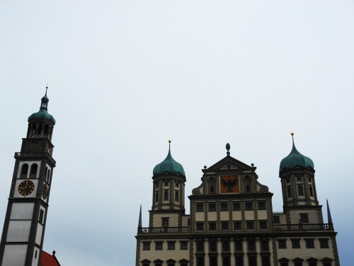 Augsburg Perlachturm und Rathaus